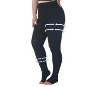 Calze a compressione Plus Size 4XL per donne e uomini, collant a compressione graduata 15-20 mmHg, calze a compressione opache senza punta, collant a supporto alto in vita per gonfiore, trombosi