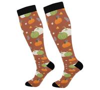 Calze A Compressione Pumpkin Pattern Calzini Sportivi Classic Calze Elastiche Unisex Calzettoni Per Campeggio Trekking Passeggiate 50CM