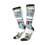 Calze A Compressione Set Of Various Vintage Cassette Players. Retro 80S Calzini Antiscivolo Traspiranti Calzini Sportivi Antiscivolo Calzettoni Per Trekking Eescursionismo Campeggio 40CM