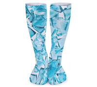 Calze A Compressione Shattered Cyan Glass Pieces Calzini Abbigliamento Morbidi E Caldi Comode Calze Per Attività Sportiva, Per Tempo Libero, Marito, Ciclismo, 50cm