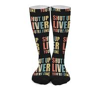 Calze A Compressione Shut Up Liver You'Re Fine Calzini Unisex Morbidi E Caldi Traspiranti Calze Running, Per Amico, Estive, Ciclismo, 50cm