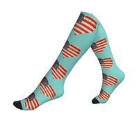 Calze A Compressione Trinidad Tobago And American Flag Lunghe Calzinis Casuale Equipaggio Calzes Divertente Calzinis Da Corsa Per Palestra Ciclismo Sport 40 Cm