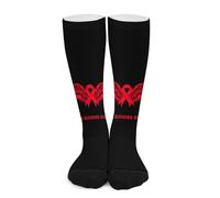 Calze a compressione tubolare al ginocchio unisex, ideali per uomo e donna, con il logo a National Bleeding Disorders Awareness Wing, perfette per sport, corsa, lavoro, escursionismo, ciclismo e viaggi.
