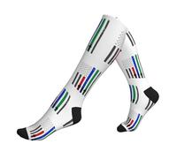Calze a compressione U Thin Blue Red Green Line per uomo e donna, 15-20 mmHg - Calze per il supporto a circolazione