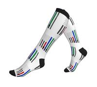 Calze a compressione U Thin Blue Red Green Line per uomo e donna, 15-20 mmHg - Calze per il supporto a circolazione