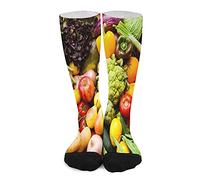Calze A Compressione Vegan Food Fruit Calzini Unisex Classici Comode Calze Per Attività Sportiva, Per Camminata, Tempo Libero, Amico, 50cm