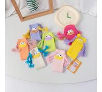 Calze a lunga over the knee a blocchi di colore dal design stile bambola brutta coreana, con motivo a nastro e bocca a salsiccia in stile dopamina 2 anni-12 anniFumettoPoliestere