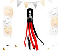 Calze a per Halloween, calze a Ghost - 39 pollici Ghost Windsocks Decorations | Wind Sock Includes Lanyard | No Assembly Required for Lawns Bar Haunted Houses Backyard Yard Garden