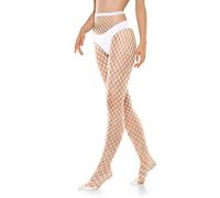 Calze a rete bianche da donna, Fishnet Stockings, calze alte alla coscia, collant da donna, a rete, calze a rete, calze a rete, calze a rete nere, sexy, elastiche, a vita alta
