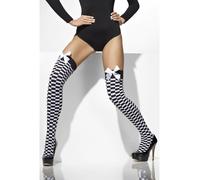 Calze A Rete Nero E Bianco A Quadri Per Donne Accessorio Per Costume