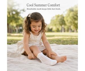 Calze a rete per bambina in cotone, antibatteriche ed estive, calze in cotone