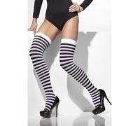 Calze A Righe Bianche E Nere Accessorio Per Costume Da Donna Taglia Unica