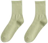 Calze a tubo centrale elastiche morbide traspiranti in cotone tinta unita invernale da donna uomo verde chiaroBella e abile.