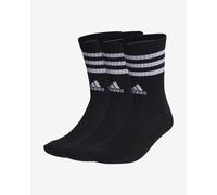 adidas 3-stripes Cushioned Crew Socks 3 Pairs, Calzini Unisex - Adulto, Black/White, XS (Pacco da 3)
