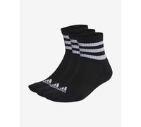 adidas Unisex - Adulto 3-Stripes Cushioned Sportswear Mid-Cut Socks 3 Pairs, Black / White, 4.5-6