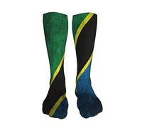 Calze alte alla coscia Bandiera della Tanzania Calze a compressione sopra il ginocchio Calze lunghe al ginocchio per donna Uomo Natale Halloween
