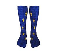 Calze alte fino alla coscia Bandiera dell'Europa Calze a compressione da parete sopra il ginocchio Calze lunghe alte al ginocchio per donna Uomo