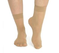 Calze Ankle Alte In Nylon Elastan Trasparenti 15 Denier Nere Nude 5 Pezzi