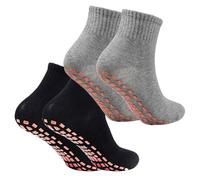 Calze Antiscivolo, Calze da Yoga, 2 Paia Calze Antiscivolo, Calzini Antiscivolo per Uomo e Donna, Calzini Pilates Antiscivolo per Yoga, Pilates, Pure Barre, Danza, Fitness, Ballo (Grigio + Nero)