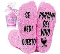 Calze Antiscivolo Divertenti SE VEDI QUESTO PORTAMI UNA VINO, Calzini Invernali Idee Regalo per Donna Migliore Amica Speciale Festa della Mamma Compleanno Natale