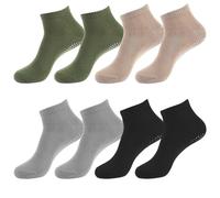 Calze Antiscivolo per Donna e Uomo, 4 Paia Antiscivolo Calze Per Donne e Uomini Calzini Yoga Pilates Per Arti Marziali Fitness Barre Danza Ginnastica Calzini Pilates Calze Con Grip, Taglia Unica