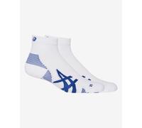 ASICS 2ppk Cushion Run Quarter Sock Brilliant White / Asics Blue Unisex Size I
