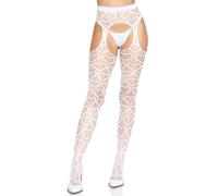 Calze autoreggenti a rete a forma di cuore.