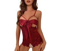 Calze Autoreggenti Donna Completino Sexy Aperto Women S Fashion 1 Piece Lingerie Set Role Play Lingerie Sexy Women S Lace Lace Donna Rosso Completo Rd2 M