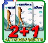 CALZE AUTOREGGENTI SANAGENS CHAMPAGNE 70 DEN 2+1 DOPPIA FASCIA SILICONE 12mmHg