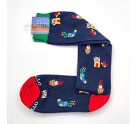 Calze Bimbo Gallo collection Cotone Fantasia Natale Royal Blu 10 anni / 35 - 38