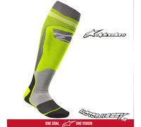 CALZE CALZETTONI ALPINESTARS CROSS ENDURO MX PLUS 1 SOCKS YELLOW FL GREY TG. S