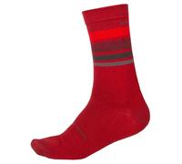 Calze ciclismo invernali BaaBaa Merino Stripe rosso S-M