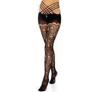 calze collant in pizzo con reggicalze lingerie intimo da donna sexy nero