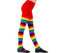 Calze collant rigate multicolor, arcobaleno 75 denari, Taglia bambino 7-10 anni
