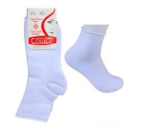 calze college 6 PAIA CALZINI DONNA SENZA ELASTICO SANITARIA IN CALDO COTONE SOFT 100% 35-40 (6BiancoBasso)