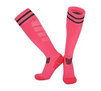 Calze Compressione Calze a compressione traspiranti, alte fino al ginocchio, lunghe, for adulti, ragazzi e bambini, pratiche calze da calcio da competizione(Rose,S(Eu 28-33))