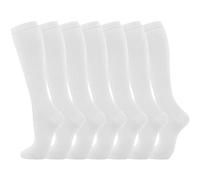 Calze Compressione Sette Paia Donna Uomo Circolazione Ginocchio Alto Supporto Atletica Corsa Ciclismo(White, S)
