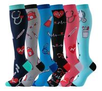 Calze compressione uomo Calzini A Compressione For Leggings Da Corsa, Calcio, Unisex, For Adulti, Edition Network, Infermiere Rossi A Pressione, Uomo Calze compressione graduata uomo(AY006-11,L-XL)