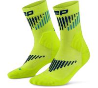 CEP Core Run Merino Socks Mid Cut 3.0, calze da running, donna, giallo 34-37 Lime/Blue