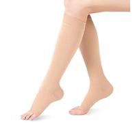 Calze Compressive Graduate A Punta Aperta 20-30 mmHg, 1 | Favorisce la circolazione e riduce il gonfiore, Tessuto in nylon e spandex traspirante, Calzini a compressione per viaggi lu