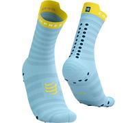 Compressport pro racing v4 0 ultralight run high socks blue yellow