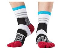 Calze Con Dita 3 Paia Di Calzini Corti Da Uomo A 5 Dita In Cotone, Calzini Estetici A Righe Colorate Da Strada, Casual, Divertenti E Divertenti Con Le Dita Dei Piedi(Color1)