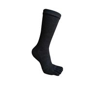Calze Con Dita 3 paia di calzini lunghi a cinque dita uomo in cotone a righe a compressione solida che assorbe il sudore traspirante fitness escursionismo calzini sportivi con punta all'aperto(Black)