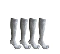 Calze Con Dita 4 Paia Di Calzini Lunghi A Cinque Dita Da Uomo In Cotone A Righe Che Assorbono Il Sudore, Mantengono Caldi I Calzini Vintage Da Festa For Le Dita Dei Piedi Da Uomo(4 Pairs grey)