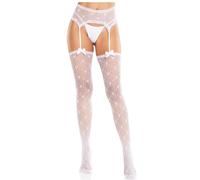Calze con Giarrettiere a Cuore Leg Avenue Heart Garter - Bianco