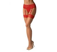 Calze con Reggicalze Obsessive 838-STO-3 Rosso S/M