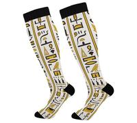 Calze Corte Ancient Egyptian Hieroglyphs Comodi Calze Elasticità Crew Socks Per Corsa Calcio Trekking 50Cm