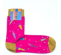 Calze corte Gallo Donna Fantasia Ombrelli Cotone Cardinale Glicine Unica 36 - 40