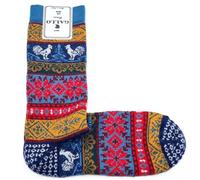 Calze Corte Gallo Donna Fantasia Peruviana Lana Cotone Royal - Curry tg. 36 - 40