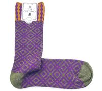 Calze Corte Gallo Donna Lurex Fantasia Geometrica Quadri Cotone Muschio 36 - 40